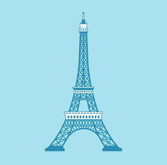 Eiffel tower - France , Paris | World famous buildings vector illustration