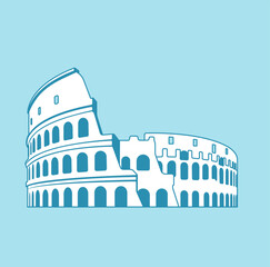 Colosseum - Italy, Rome. |  World famous buildings vector illustration