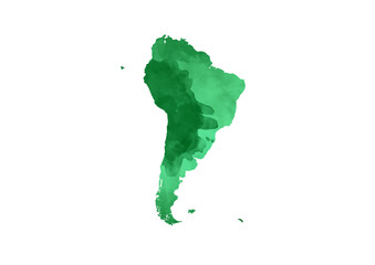 南アメリカ（水彩風）グリーン