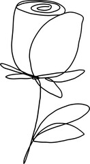 simplicity flower freehand continuous line drawing
