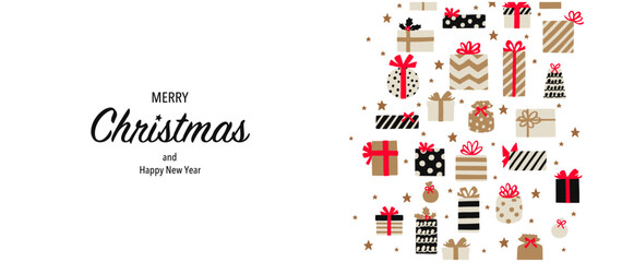 クリスマスプレゼントのフレーム-手描き