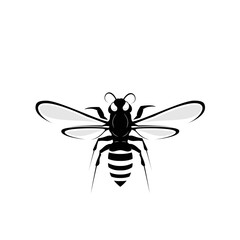 silhouette logo bee