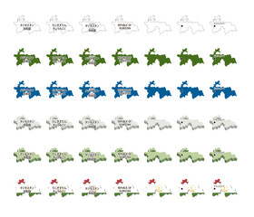 タジキスタン（アジア）イラストセット