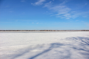 Beautiful winter landscape at the ravine