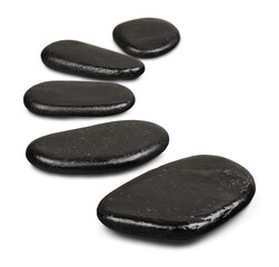 Zen basalt stones on white background