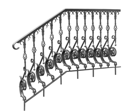 Decorative  banisters, railing.
