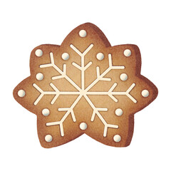 Christmas gingerbread cookie watercolor clipart