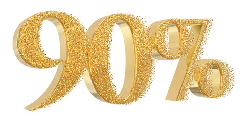 sales 90 percent gold 3d render