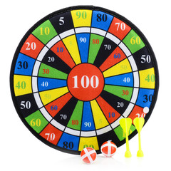 Darts isolated on a white background. Bright colored darts with darts. Sports game, competitions....