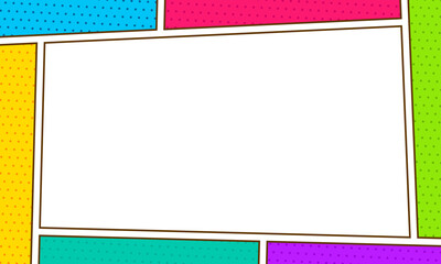 Naklejka premium Colorful comic frame scene background