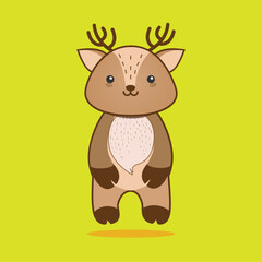 Cute deer cartoon vector  illustration animal