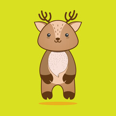 Cute deer cartoon vector  illustration animal