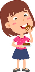 Cute little girl with chocolate ball