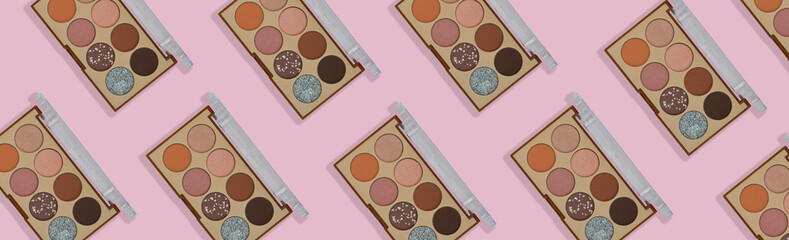 decorative cosmetics, pastel and nude eye shadow colors