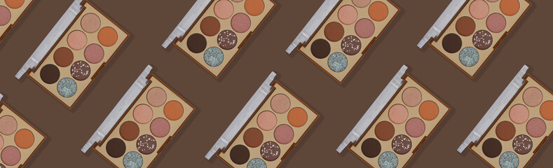 decorative cosmetics, pastel and nude eye shadow colors