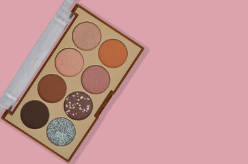 decorative cosmetics, pastel and nude eye shadow colors