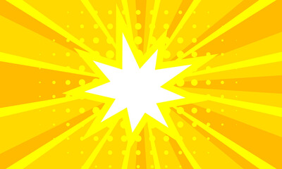 Comic yellow burst background design