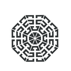 mandala geometric circle pattern  celtic maze ornament. tribal tattoo