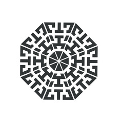mandala geometric circle pattern  celtic maze ornament. tribal tattoo