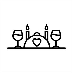 Dating, Romantic Dinner Icon Logo Design Vector Template Illustration Sign And Symbol