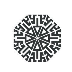 mandala geometric circle pattern  celtic maze ornament. tribal tattoo