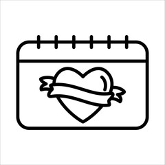 Love Dating Schedule Icon Logo Design Vector Template Illustration Sign And Symbol