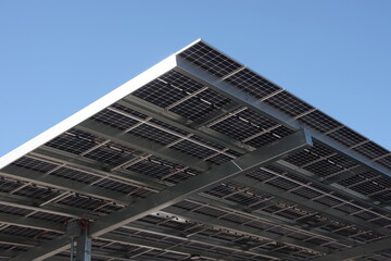 Solar cell parking lot roof 