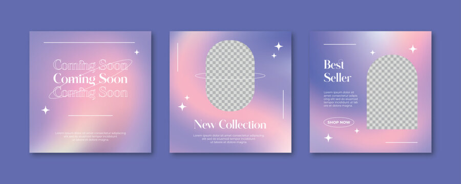 Fashion sale social media post template. Minimalist gradient fashion sale social media premium vector.