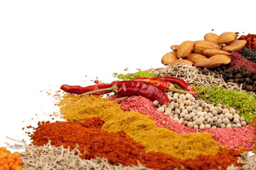 Composition of various spices on white background © BillionPhotos.com