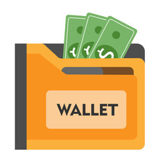 Wallet With Dollar Money Illustration