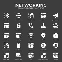 Networking Icon Pack With Black Color