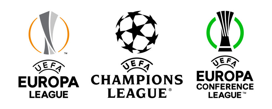 Vector logo of the UEFA Europa League. Champions League. Europa Conference League