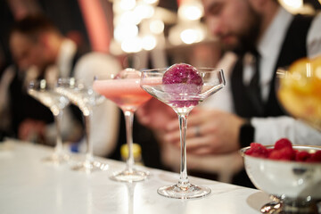 waiter serving champagne