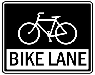 bicycle parking and road sign bike lane