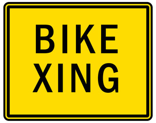 bicycle parking and road sign crossing