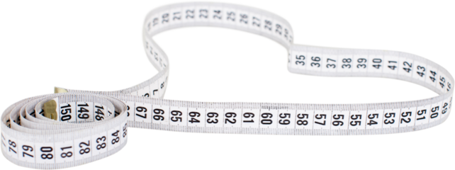 Measuring tape in the shape of a heart