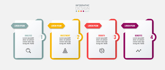 Infographic template business concept with step.