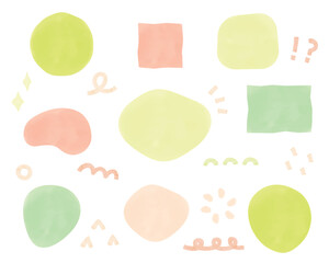 水彩の幾何学模様フレーム　緑