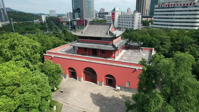 Aerial view of the Drum Tower in Nanjing, China
