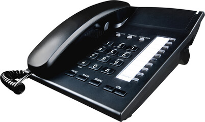 Retro black  phone on white background