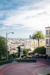 Lombard street in San Francisco during summer