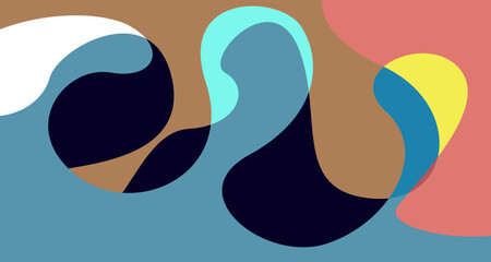 Fototapeta premium Abstract liquid shape. Fluid geometric design. Isolated gradient waves with geometric lines, dots, batik Indonesia pattern. Vector illustration.