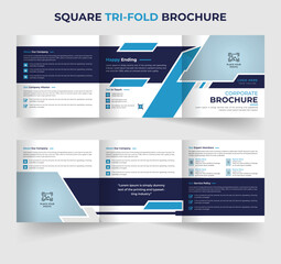 Modern creative square brochure template design with modern shape