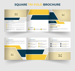 Modern construction square brochure template