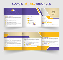 Education multipurpose square brochure template