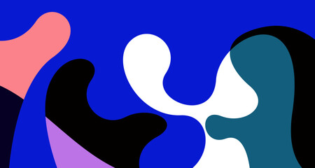 Abstract liquid shape. Fluid geometric design. Isolated gradient waves with geometric lines, dots, batik Indonesia pattern. Vector illustration.