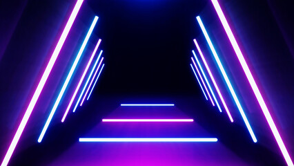 Abstract Sci-Fi retro style of the 80s. Laser neon bright background. Design for banners advertising technologies.