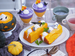 カボチャシフォンケーキでハッピーハロウィン