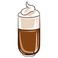 Glace coffee vector illustration