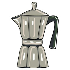 Moka pot vector illustration